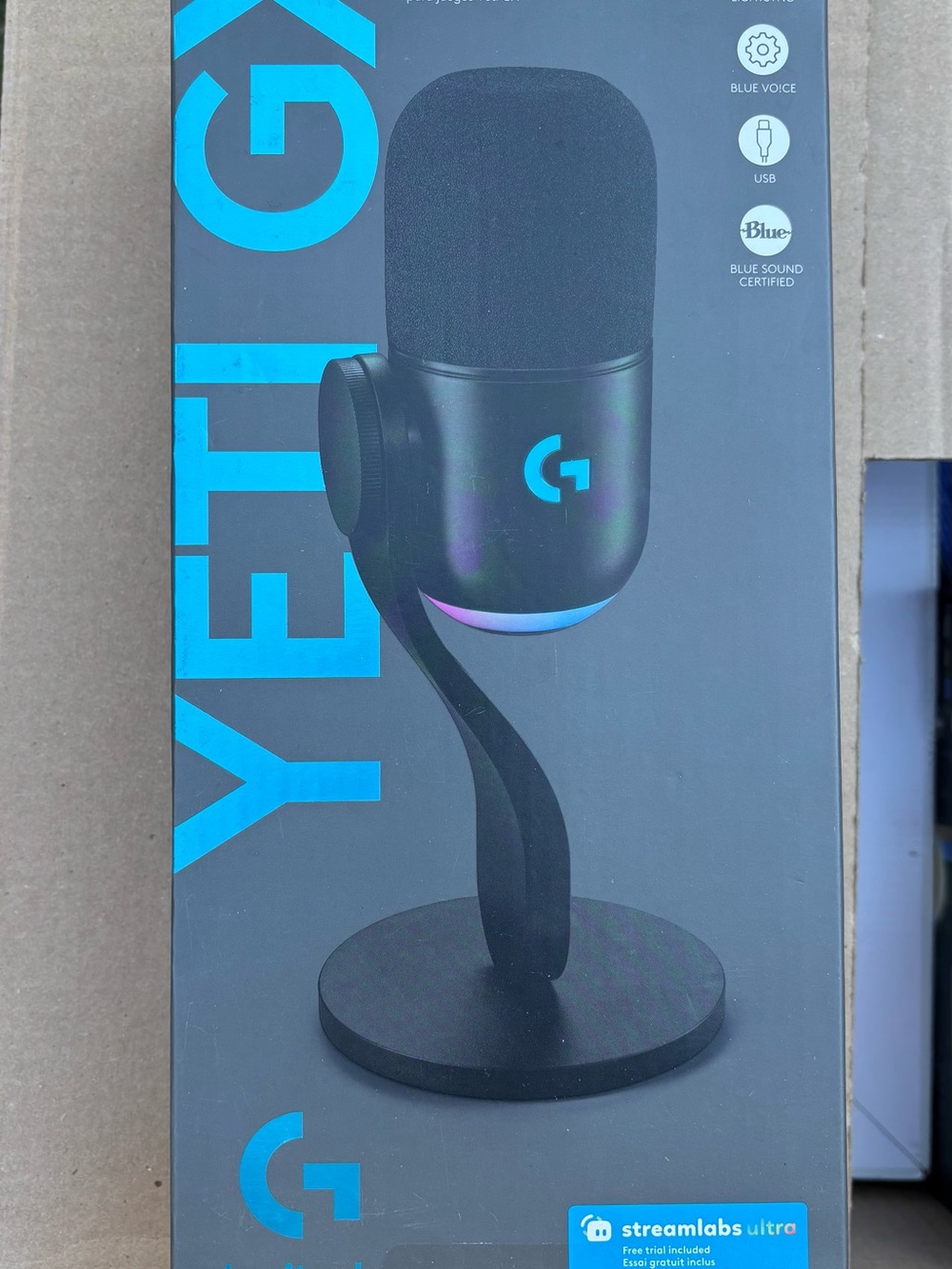 Logitech Yeti GK USB Microphone in Black with RGB Accent